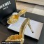 Chanel Pearl Heel 8cm Camellia Mules Gold 2024