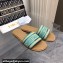 Dior Dioriviera Dway Slides in Natural Raffia and Aquamarina Green Embroidered Cotton 2024