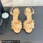 Chanel Pearl Heel 8cm Camellia Sandals Beige 2024