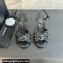 Chanel Pearl Heel 8cm Camellia Sandals Black 2024