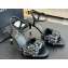 Chanel Pearl Heel 8cm Camellia Sandals Black 2024