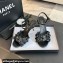 Chanel Pearl Heel 8cm Camellia Sandals Black 2024