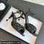 Chanel Pearl Heel 8cm Camellia Sandals Black 2024