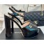 Chanel Heel 11.5cm Platform 3cm Calfskin Sandals G45740 Black 2024