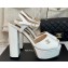 Chanel Heel 11.5cm Platform 3cm Calfskin Sandals G45740 White 2024