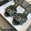 Chanel Pearl Heel 8cm Camellia Sandals Black 2024