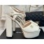 Chanel Heel 11.5cm Platform 3cm Calfskin Sandals G45740 Creamy 2024