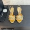 Chanel Pearl Heel 8cm Camellia Sandals Gold 2024
