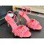 Chanel Pearl Heel 8cm Camellia Sandals Pink 2024