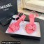 Chanel Pearl Heel 8cm Camellia Sandals Pink 2024