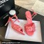 Chanel Pearl Heel 8cm Camellia Sandals Pink 2024