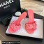 Chanel Pearl Heel 8cm Camellia Mules Pink 2024