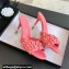 Chanel Pearl Heel 8cm Camellia Mules Pink 2024
