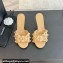 Chanel Pearl Heel 8cm Camellia Mules Beige 2024