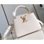 Louis Vuitton Taurillon leather Capucines Mini Bag M23944 Quartz White 2024