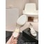 Chanel Gold Heel Calfskin Sandals Dotted White 2024