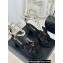 Chanel Heel 6cm Imitation Pearls Sandals G45813 Satin Black 2024