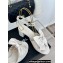 Chanel Heel 6cm Imitation Pearls Sandals G45813 Leather White 2024