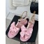 Chanel Heel 1.5cm Imitation Pearls T-Strap Sandals G45813 Satin Pink 2024