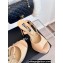 Chanel Heel 12cm Platform 4cm Sandals Calfskin Beige 2024