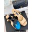 Chanel Heel 12cm Platform 4cm Sandals Calfskin Beige 2024