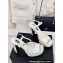 Chanel Heel 12cm Platform 4cm Sandals Calfskin White 2024