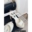 Chanel Heel 12cm Platform 4cm Sandals Calfskin White 2024