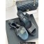 Chanel Heel 12cm Platform 4cm Sandals Calfskin Black 2024