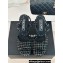 Chanel Heel 12cm Platform 4cm Sandals Tweed Black 2024