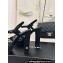 Chanel Heel 12cm Platform 4cm Sandals Lace Black 2024