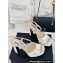 Chanel Heel 12cm Platform 4cm Sandals Lace White 2024