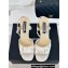 Chanel Heel 12cm Platform 4cm Sandals Lace White 2024