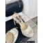 Chanel Heel 12cm Platform 4cm Sandals Lace White 2024