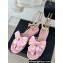 Chanel Heel 1.5cm Imitation Pearls Sandals G45813 Satin Pink 2024