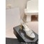 Chanel Gold Heel Calfskin Sandals Dotted White 2024