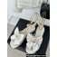 Chanel Heel 1.5cm Imitation Pearls Sandals G45813 Leather White 2024