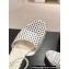 Chanel Gold Heel Calfskin Sandals Dotted White 2024