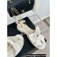 Chanel Heel 1.5cm Imitation Pearls Sandals G45813 Leather White 2024