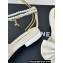 Chanel Heel 1.5cm Imitation Pearls Sandals G45813 Leather White 2024