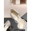 Chanel Gold Heel Calfskin Sandals Dotted White 2024
