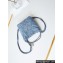 Chanel Washed Denim & Silver-Tone Metal CHANEL 22 Mini Handbag AS3980 Blue