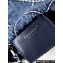 Chanel Stitched Denim & Silver-Tone Metal CHANEL 22 Mini Handbag AS3980 Blue