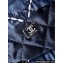 Chanel Stitched Denim & Silver-Tone Metal CHANEL 22 Mini Handbag AS3980 Blue