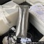 Chanel Shiny Calfskin & Silver-Tone Metal CHANEL 22 Mini Handbag AS3980 Silver Gray