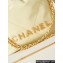 Chanel Shiny Calfskin & Gold-Tone Metal CHANEL 22 Mini Handbag AS3980 Light Yellow