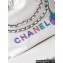 Chanel Shiny Calfskin & Rainbow-Tone Metal CHANEL 22 Mini Handbag AS3980 White
