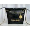 Chanel Shiny Calfskin Patchwork & Gold-Tone Metal CHANEL 22 Mini Handbag AS3980 Black/Patent