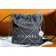 Chanel Stitched Denim & Silver-Tone Metal CHANEL 22 Mini Handbag AS3980 Black
