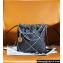 Chanel Stitched Denim & Silver-Tone Metal CHANEL 22 Mini Handbag AS3980 Black