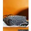 Chanel Stitched Denim & Silver-Tone Metal CHANEL 22 Mini Handbag AS3980 Black